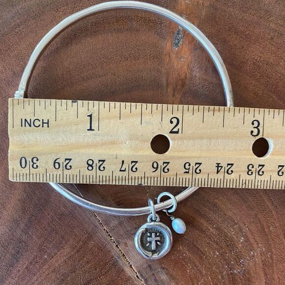 BRIGHTON Faith silver dangle charm bangle bracelet - Picture 5 of 6